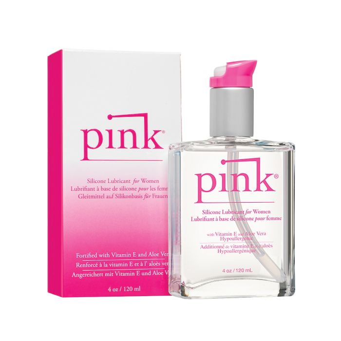 Pink Silicone Lube - 4 oz Glass Bottle Shipmysextoys
