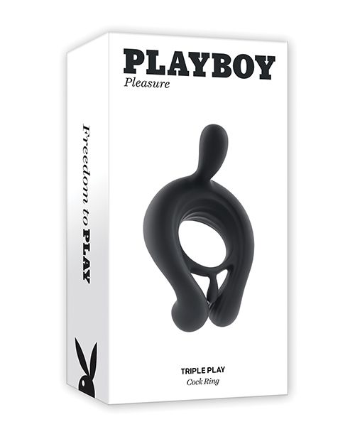 Playboy Pleasure Triple Play Cock Ring - 2 AM Shipmysextoys