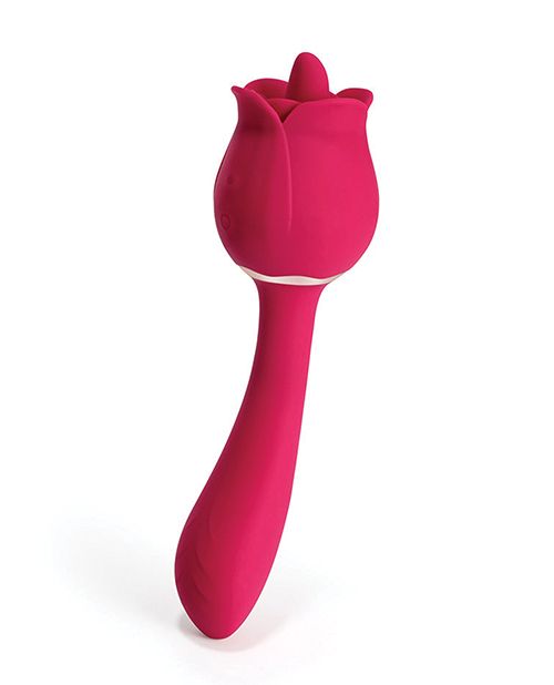 Rhea Clit Licking Tongue Rose Vibrator & G Spot Massager - Red Shipmysextoys
