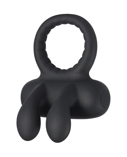 Robbie Rabbit Vibrating Cock Ring - Black Shipmysextoys