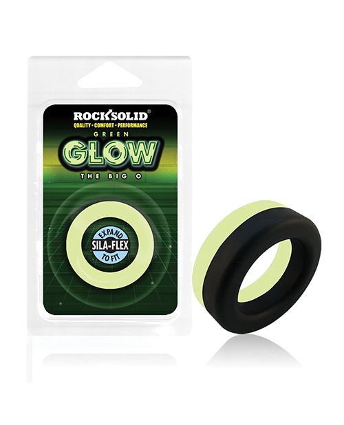 Rock Solid Glow in the Dark Big O Ring - Black/Green Shipmysextoys