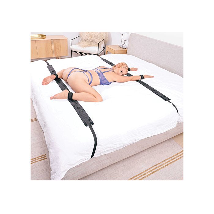 Saffron No Matter Where Adjustable Bondage Restraint System - Black Shipmysextoys