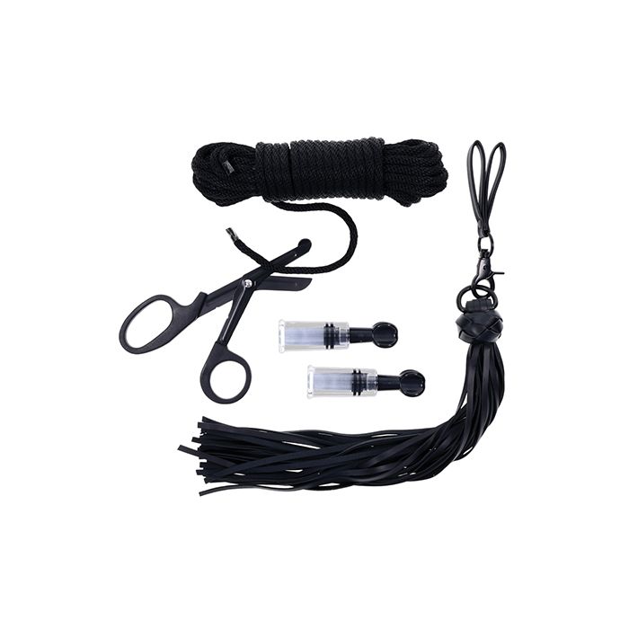 Saffron Tied & Twisted Bondage Set - Black Shipmysextoys