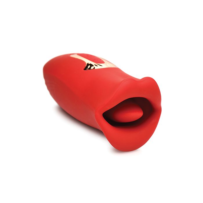 Shegasm Lickgasm Kiss + Tell Silicone Kissing & Vibrating Clitoral Stimulator - Red Shipmysextoys