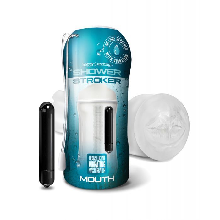 Shower Stroker Vibrating Mouth - Clear Shipmysextoys