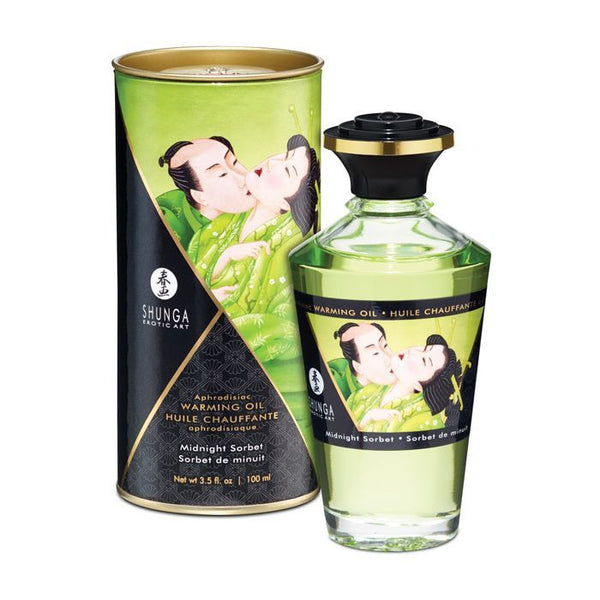 Shunga Warming Oil - 3.5 Oz Midnight Sorbet