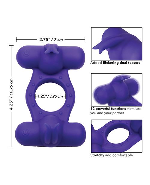 Silicone Rechargeable Triple Orgasm Enhancer Shipmysextoys