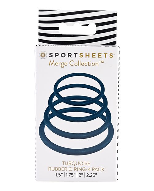 Sportsheets O Ring 4 Pack - Turquoise Shipmysextoys