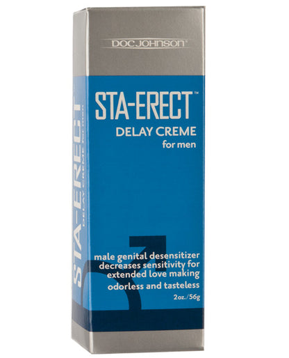 Box of Sta-Erect Delay Creme for men by Doc Johnson on a white background