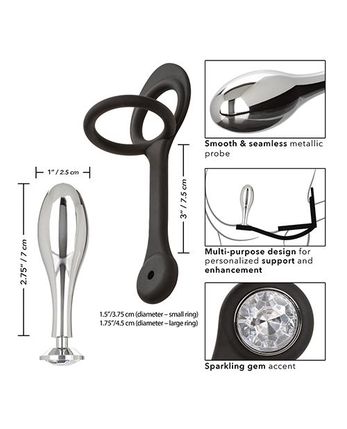 Star Fucker Teardrop Gem Plug w/Silicone Enhancer - Black Shipmysextoys