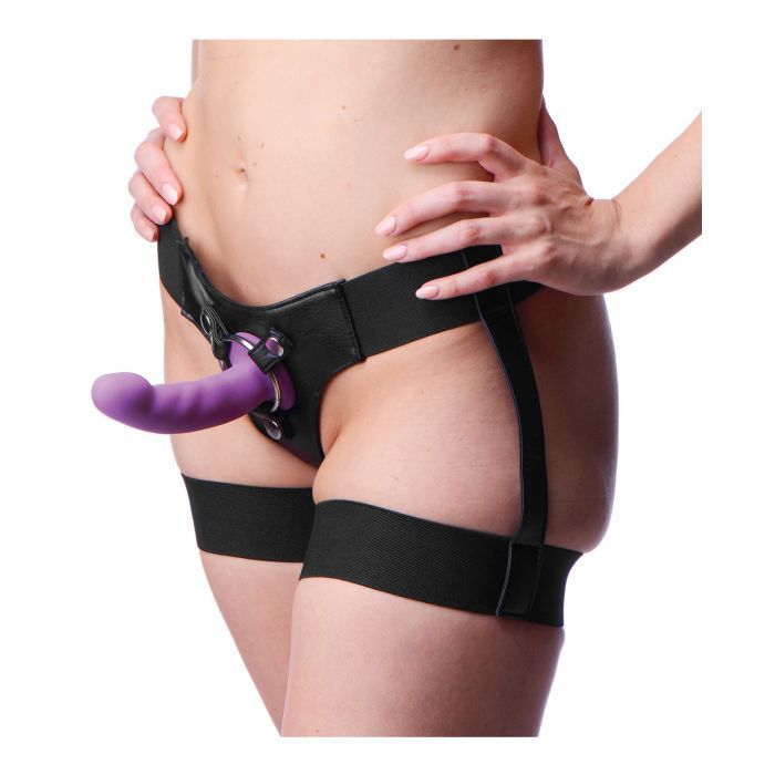Strap U Bardot Elastic Strap-On Harness w/Thigh Cuffs Shipmysextoys