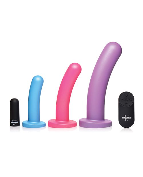 Strap U Triple Peg 28X Vibrating Silicone Dildo Set Shipmysextoys