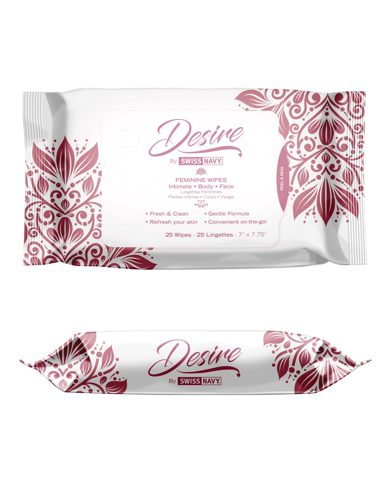 Swiss Navy Desire Unscented Feminine Wipes - Pack of 25 Shipmysextoys