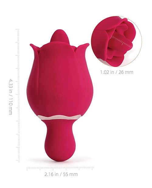 Sylvia Tongue Licking Rose Vibrator - Red Shipmysextoys