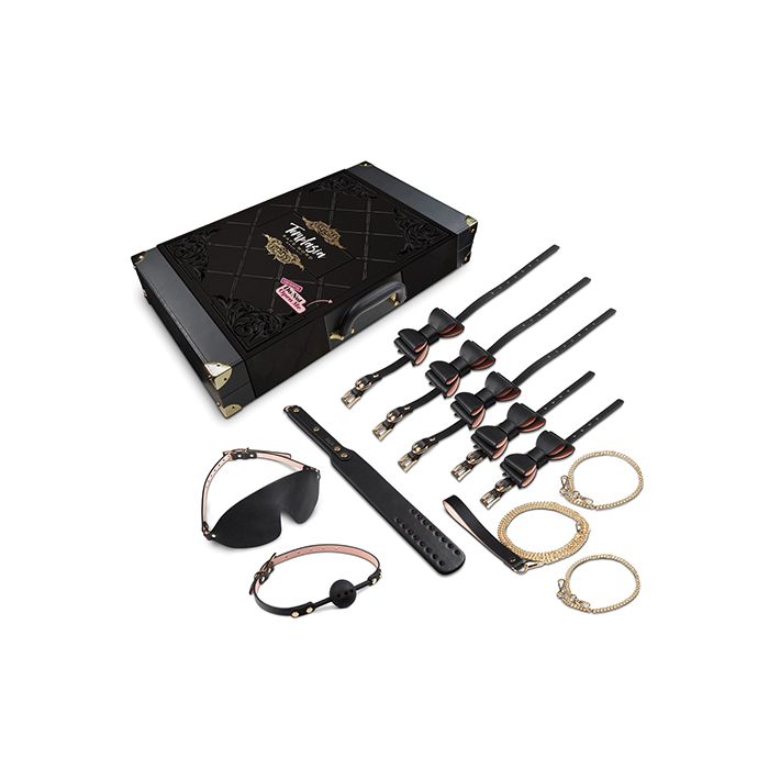 Temptasia Safe Word Bondage Kit w/Suitcase - Black/Pink Shipmysextoys