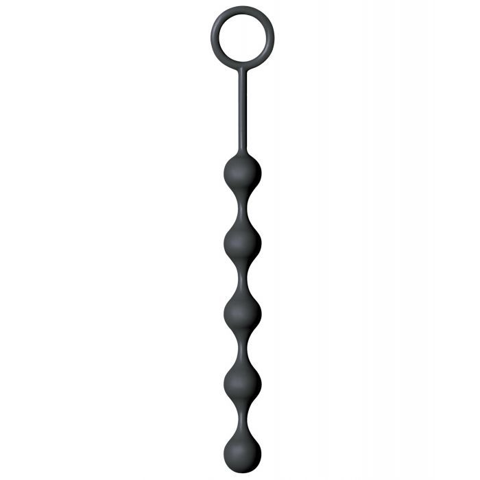The 9's S Drops Silicone Anal Beads - Black Shipmysextoys