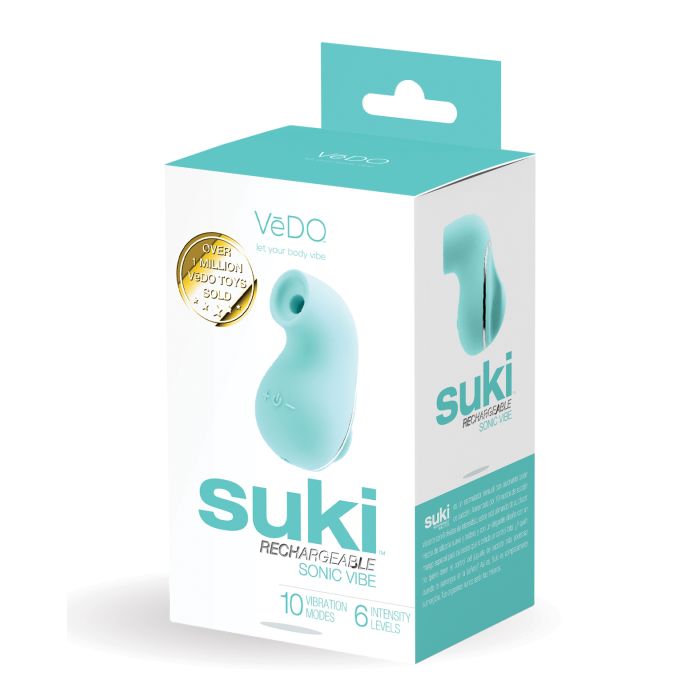 VeDO Suki Rechargeable Vibrating Sucker – Tease Me Turquoise