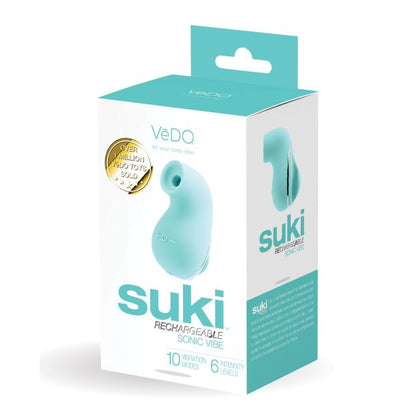 VeDO Suki Rechargeable Vibrating Sucker – Tease Me Turquoise