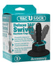 The image shows a black suction cup plug with a realistic design, attached to a box that displays the product name and features.