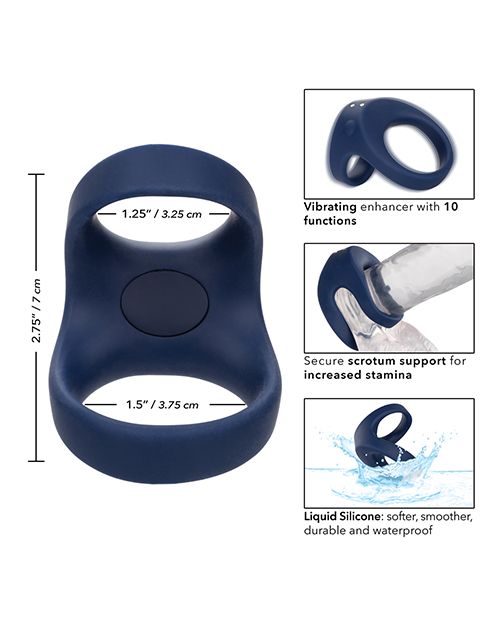 Viceroy Rechargeable Max Dual Ring - Navy Shipmysextoys