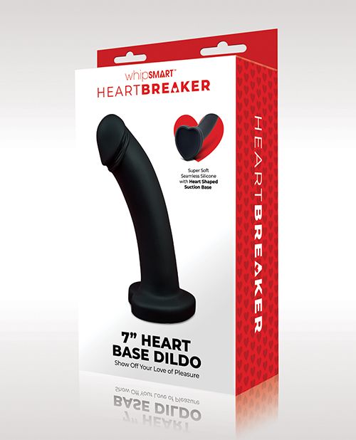 WhipSmart Heartbreaker 7" Heart Based Dildo - Black/Red Shipmysextoys