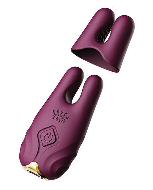 Zalo Nave Vibrating Nipple Clamps - Velvet Purple Shipmysextoys